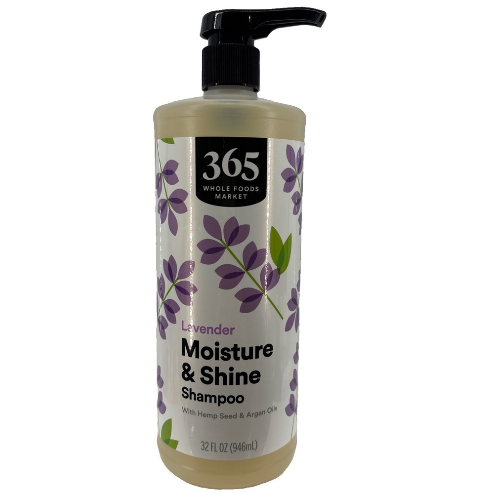 365 Whole Foods Market Lavender Moisture & Shine Shampoo Hemp Seed Argan 32oz